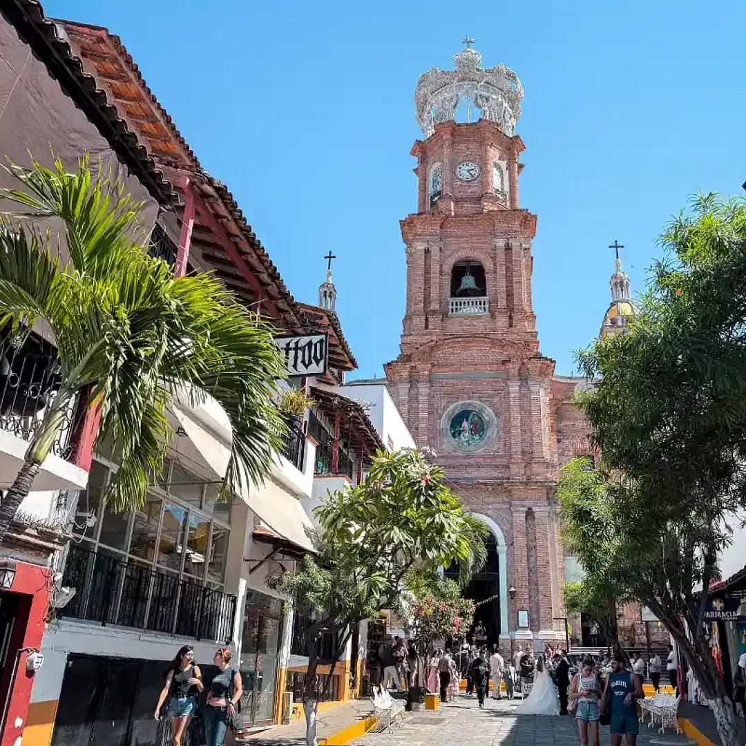 Church of Our Lady of Guadalupe in the background